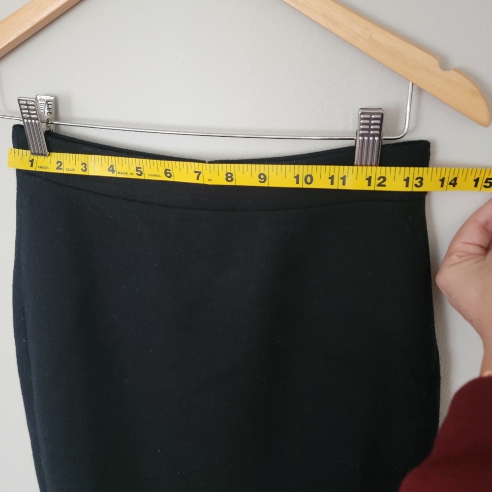 J. Crew Elegant Wool Black Pencil Skirt - Picture 5 of 8